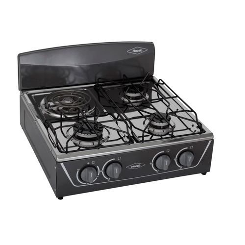 Estufa De Mesa Avellana Torre Mixta 3x1 Gas Natural Plata