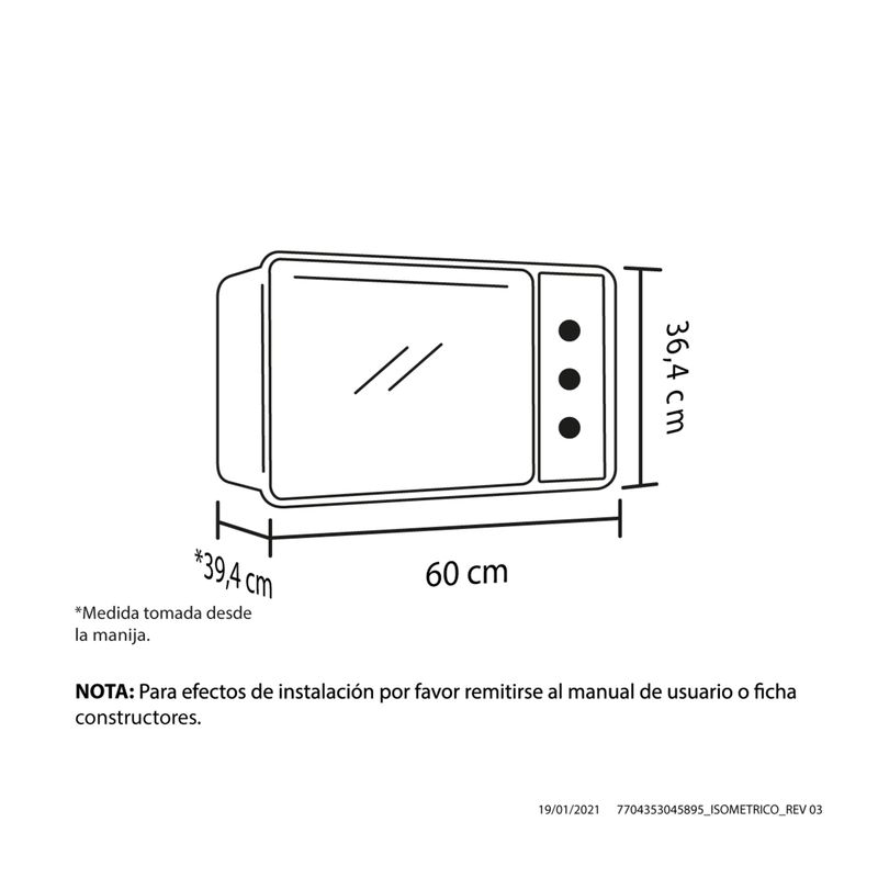 Horno eléctrico Medio Formato Inox 220V Haceb - Haceb