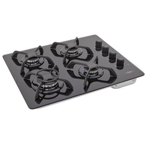 Estufa de empotrar Cristal negro 60X43 cm Hierro fundido gas propano
