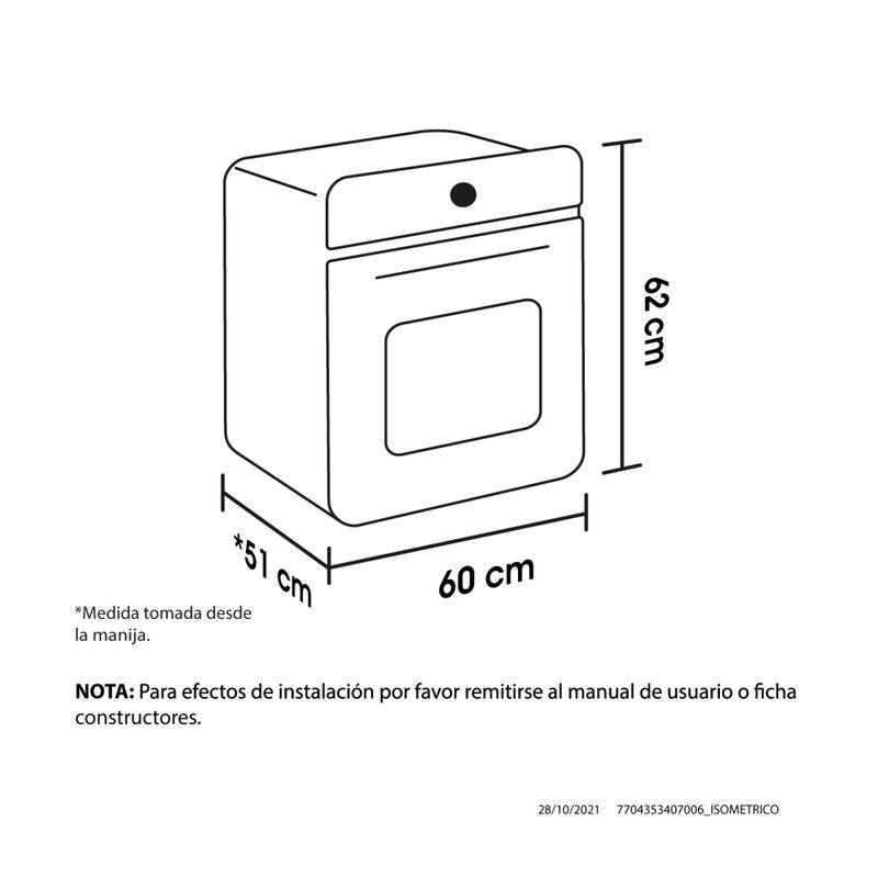 Estufa de empotrar Tandoori Cristal 60X51 cm Fogón Dual gas natural Haceb -  Haceb