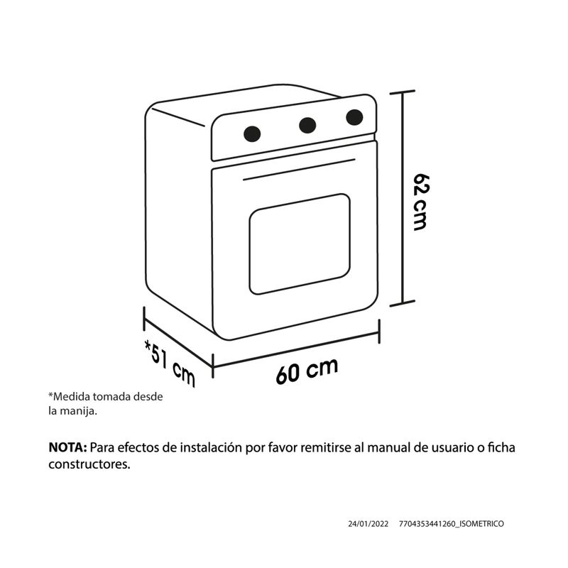 ▷ Horno eléctrico 60 litros empotrable 【 Gröner Inox 4F 】