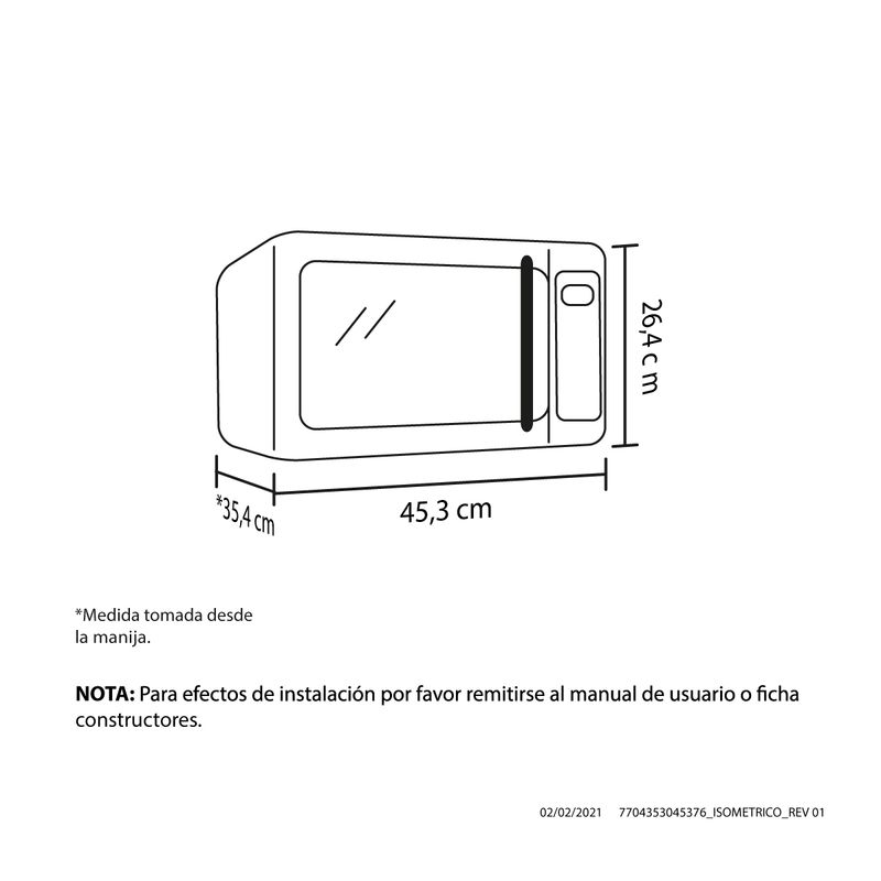 Horno Microondas Haceb Inox 0.7 (20 Litros) - Haceb