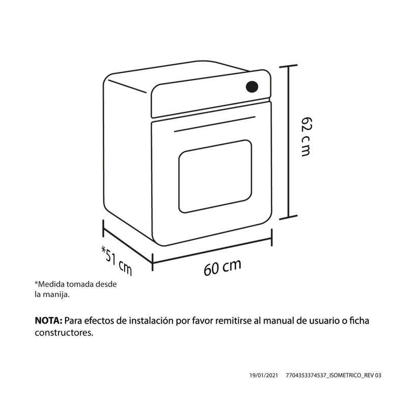 Horno Haceb A Gas Natural Casia 60 Cm Negro