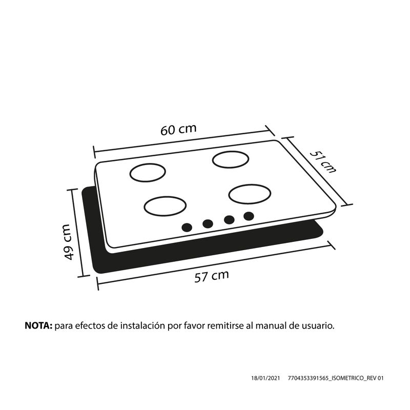 Estufa-de-empotrar-Sesamo-Inox-60-cm--Hierro-fundido-gas-natural-Haceb