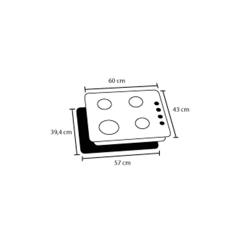 Estufa de empotrar PFC Cristal negro 60X43 cm - Cocinas