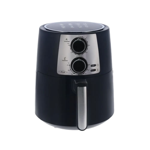 Horno Microondas Haceb Inox Con Manija 0.7 (20 Litros) + Freidora de Aire sin Aceite Haceb 3,5 L Negra