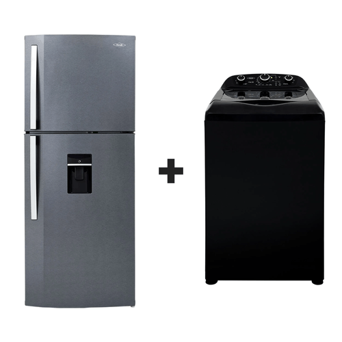 Nevera No Frost 404 Lts Titanio Inverter + Lavadora Mizü 18 kg Manual negra