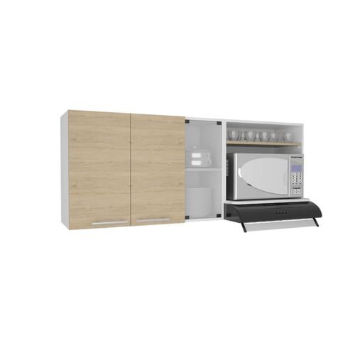 Gabinete Superior Viltex, Beige y Blanco, Incluye Locero y Portavasos