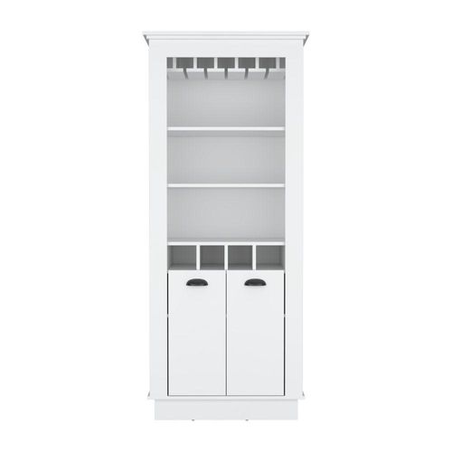 Bar Lafert, Blanco, Con Espacio Para Almacenamiento De Copas Y Dos Puertas Abatibles