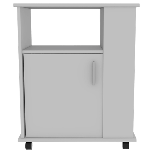 Módulo Microondas Lower, Blanco, con Una Puerta Abatible y Rodachinas Para Su Fácil Desplazamiento