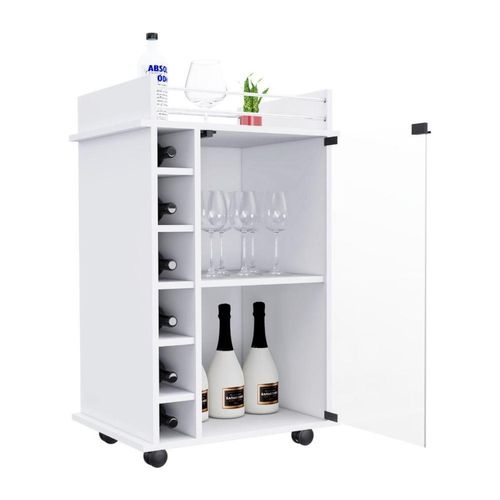 Bar Dukaty, Blanco con Rodachines Para Su Fácil Desplazamiento