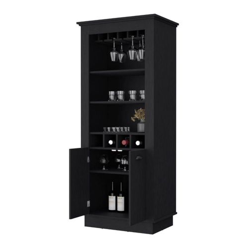 Bar Lafert, Wengue, Con Espacio Para Almacenamiento De Copas Y Dos Puertas Abatibles