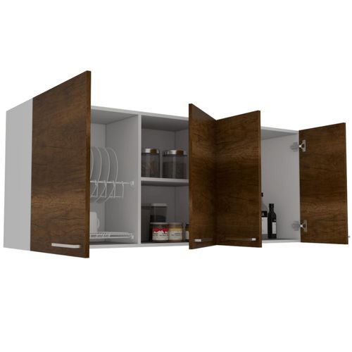 Gabinete Superior Ursa, Blanco y Cobre, con Múltiples Entrepaños Para Almacenamiento
