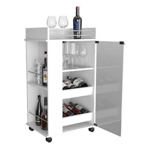 Bar Spirit, Blanco Duqueza, con Amplios Espacios Para Ubicar Copas y Botellas