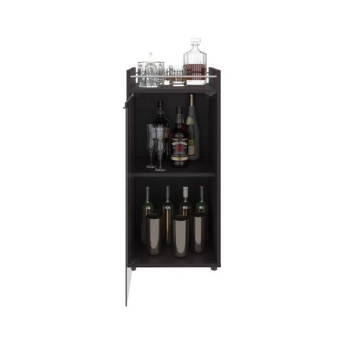 MiniBar Theba, Wengue, con espacio para botellas de vino y copas