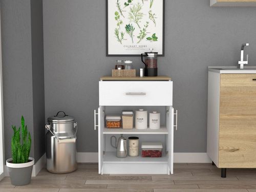 Organizador Multiusos Deneb, Blanco y Café Claro, con Dos Puertas Batientes