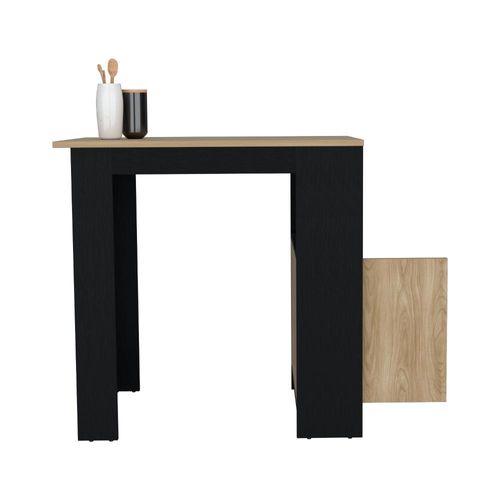 Barra de Cocina Mirlin, Wengue y Fresno, con diseño moderno de fácil armado