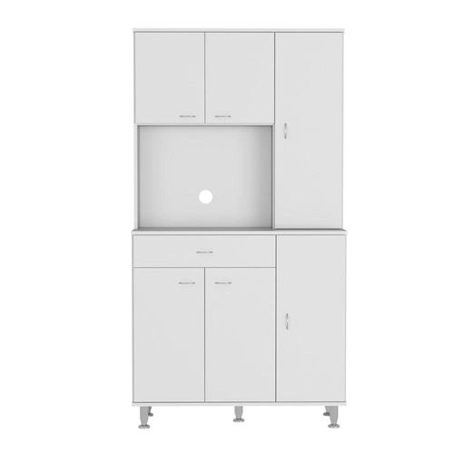 Alacena Bagan, Blanco, con Un Cajón y Seis Puertas Batientes