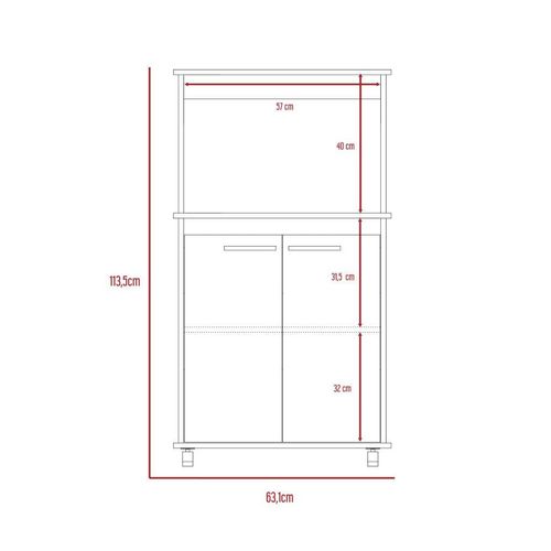 Módulo Microondas Delfi, Wengue, con Dos Puertas Batientes