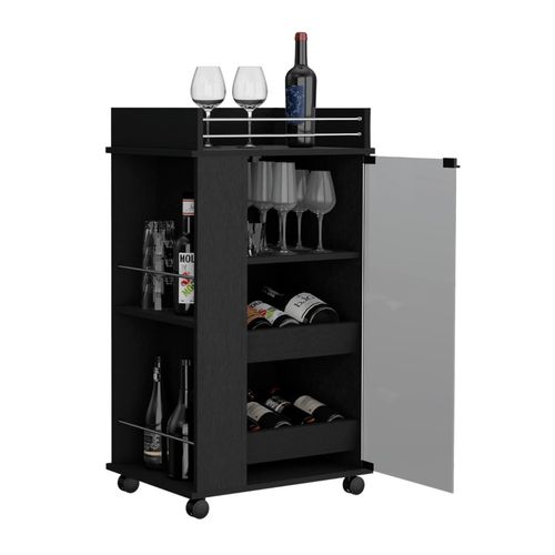 Bar Spirit, Wengue, con Amplios Espacios Para Ubicar Copas y Botellas