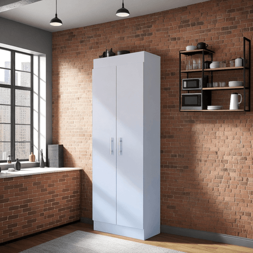 Alacena Nepal, Blanco, Cuenta con Cinco Entrepaños y Dos Puertas Batientes