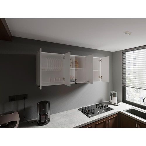 Gabinete Superior Vega, Blanco Duqueza, con amplio espacios espacios para guardar utensilios de cocina