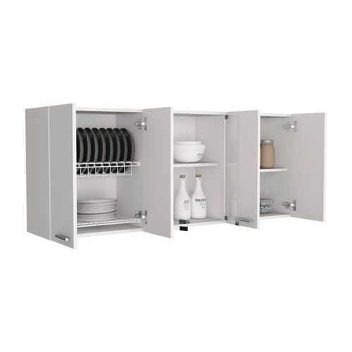 Gabinete Superior Vega, Blanco Duqueza, con amplio espacios espacios para guardar utensilios de cocina