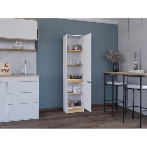 Alacena Soler, Blanco Duqueza y Macadamia, con dos puertas abatibles