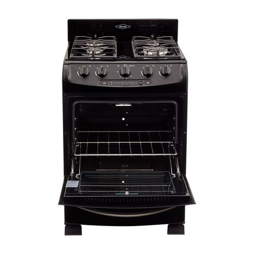 Estufa de piso en cristal haceb de 60 cm gas propano negro