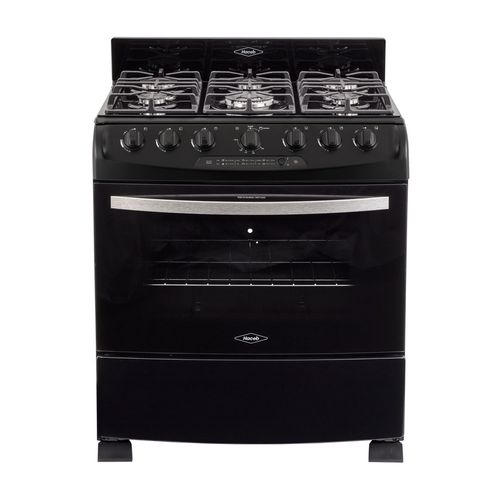 Estufa de piso en cristal haceb de 76 cm gas natural negro