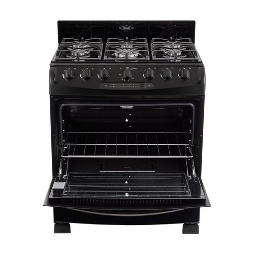 Estufa de piso en cristal haceb de 76 cm gas propano negro