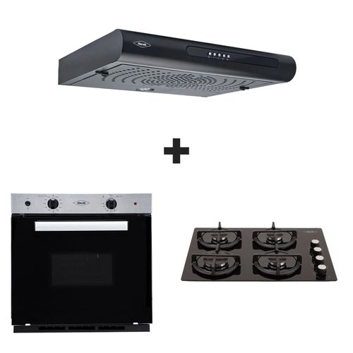 Combo Complemento y Sabor: Cubierta Cristal 60x43 Cm + Horno 60Cm + Campana 3V