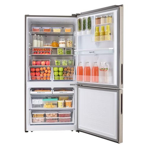 Nevera Haceb Bottom Mount 543 Litros con Dispensador de Agua Inox