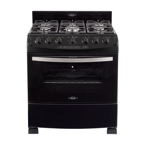 Estufa de piso en cristal haceb de 76 cm gas natural negro