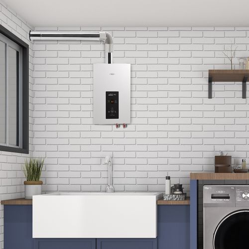 Calentador de paso tiro forzado 15 L modulante gas natural blanco Haceb