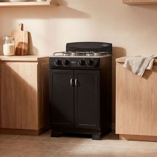 Estufa Gabinete torre negra  50 cm gas propano Haceb