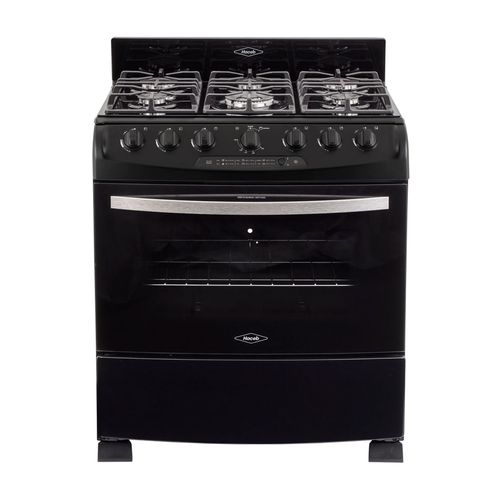 Estufa de piso en cristal haceb de 76 cm gas natural negro