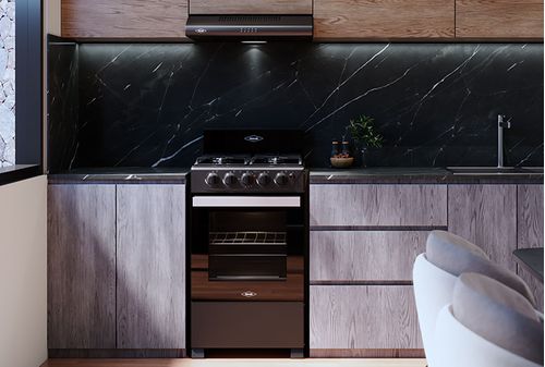 Estufa Romero Cristal Haceb 50 cms Gas Natural Negra