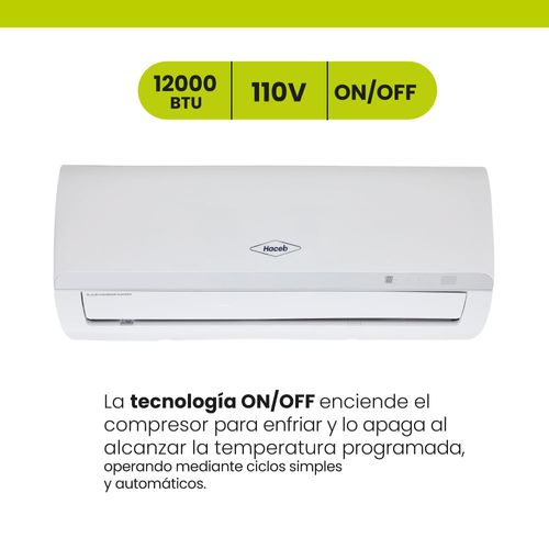 Aire Acondicionado On - Off Baru Haceb 12.000 BTU 110 v