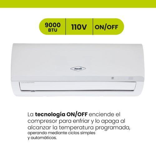 Aire Acondicionado On - Off Haceb 9.000 BTU 110V