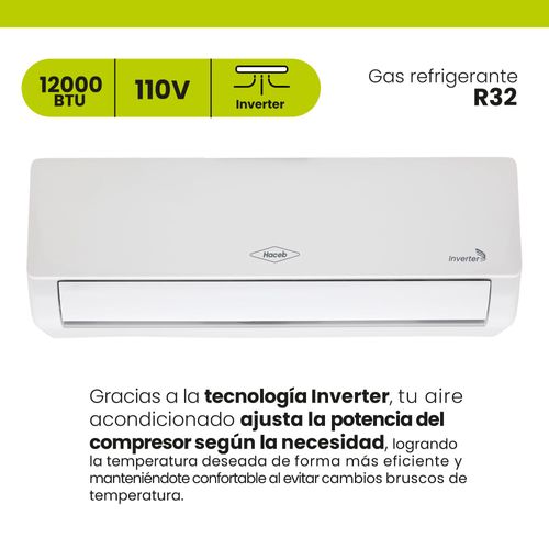 Aire Acondicionado Inverter Haceb 12000 BTU 115 V R32