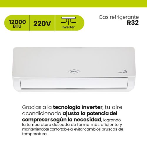 Aire Acondicionado Inverter Haceb 12000 BTU 220 V R32