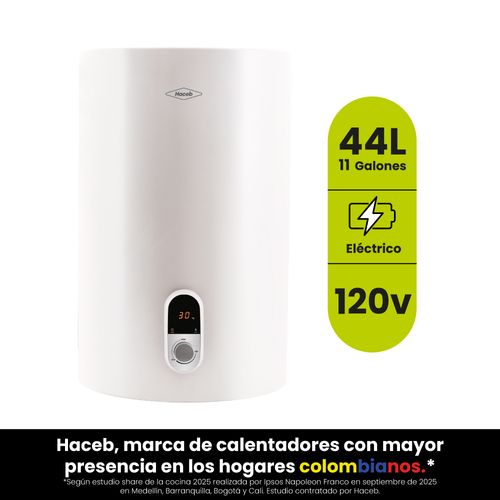 Calentador 44 L o 11 gal acumulación eléctrico 120 V blanco Haceb