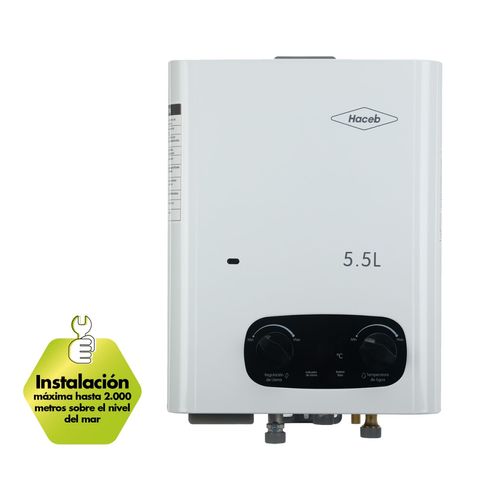 Calentador paso tiro natural 5,5 L gas natural blanco Haceb