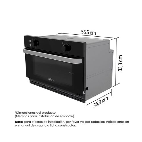 Horno Mixto Haceb Compacto 60-40 Gas Propano 120V - Negro