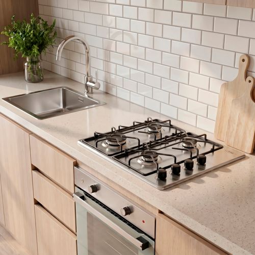Estufa de empotrar Haceb inox 60x51 cm platina a gas natural