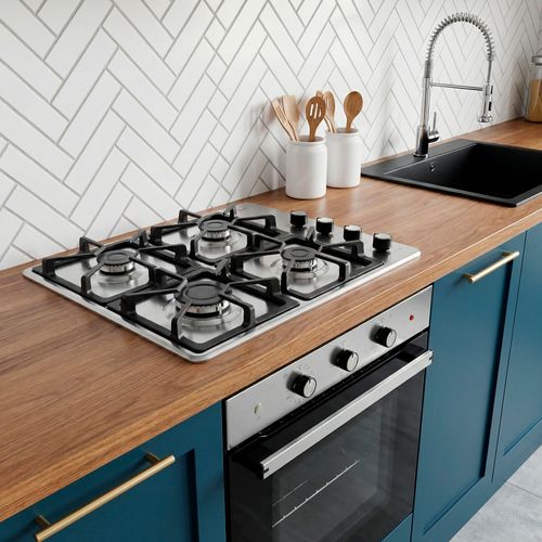 Estufa de empotrar Haceb inox 60x51 cm hierro fundido a gas propano