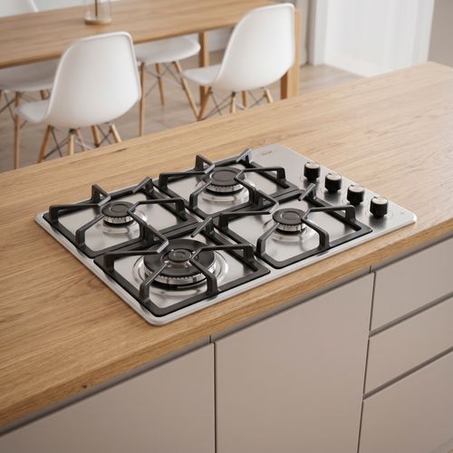 Estufa de empotrar Haceb inox 60x51 cm hierro fundido fogón dual a gas natural