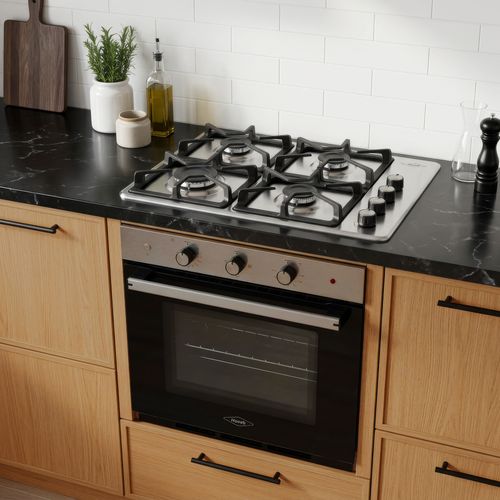 Estufa de empotrar Haceb inox 60x43 cm Hierro fundido a gas propano