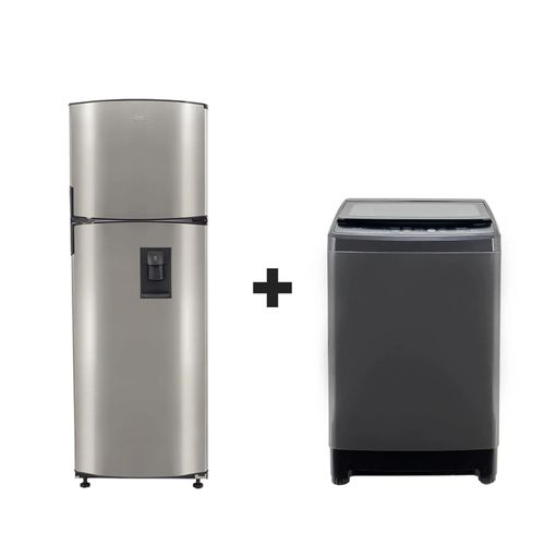 Kit Duo Perfecto Plus: Nevera 311 Lts inox + Lavadora 12.5 kg